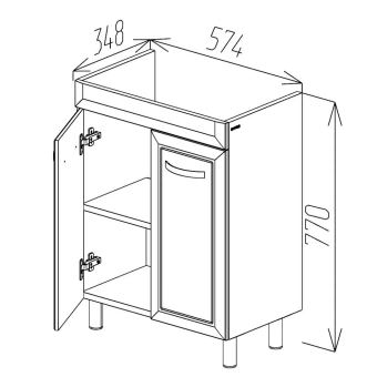 Шкаф напольный Allure белый матовый под умывальник Neon 600