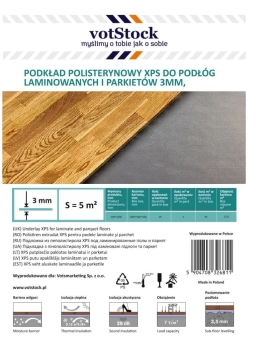 Подложка под ламинат votStock XPS 3 мм серая (1000*500) 5m2