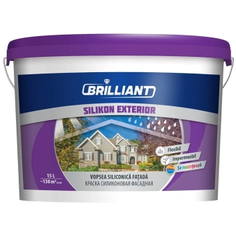 Краска силиконовая фасадная Silikon Exterior 15л, Brilliant