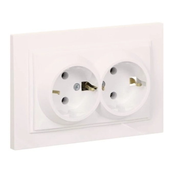 Розетка двойная с заземлением Despina 102-010004-120