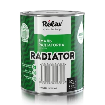 Эмаль акриловая для радиаторов "RADIATOR", Белый, Глянцевая 0.75L, ROLAX
