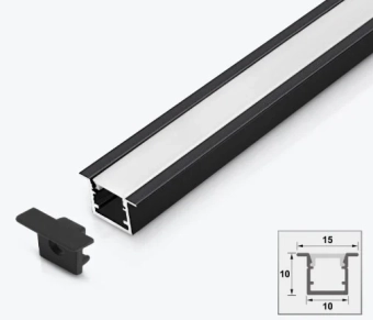 Профиль LED врезной 3m черный 15*10mm PL-1510A-BL 3m алюминий PANLIGHT