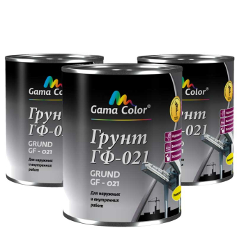 Грунт "GAMA-COLOR" ГФ-021 (0,9 кг) серый/черный