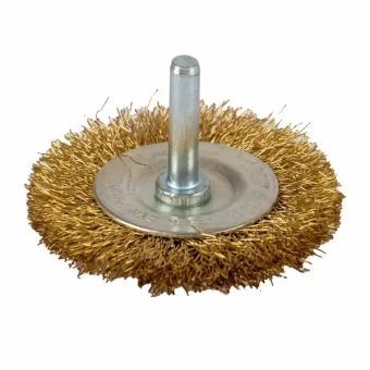 Щетка-крацовка 50мм круглая плоская, хвостовик 6мм, для дрели