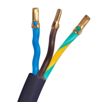 Кабель с вилкой e.wire.plug.black.1,5, 3х1,5, 1,2м, черный