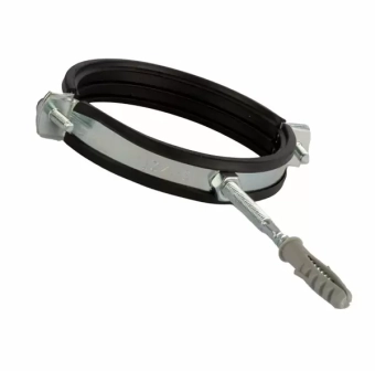 Стальной хомут 32-36 мм 1" с резиновым вкладышем, M 8