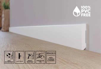 Плинтус из дюрополимера HDPS Arbiton STIQ S0820 белый