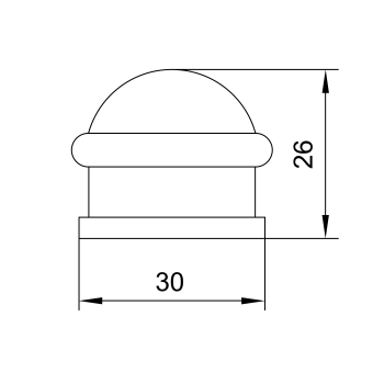 Стопор дверной напольный 30x28мм винтового крепления, матовый никель 30*28мм