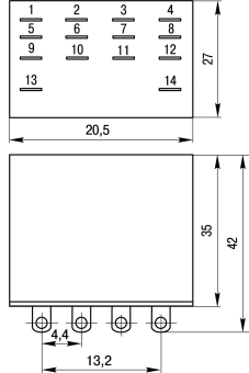 Реле промежуточное e.control.p344 3А, 4 группы контактов, катушка 24В АC