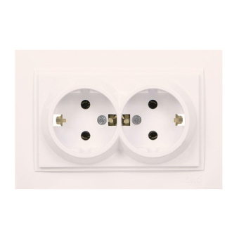 Розетка двойная с заземлением Despina 102-010004-120