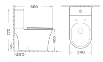 Унитаз SH-5117 77 P-trap no-rim 3/6 + Slim UF Duroplast