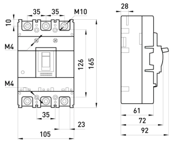 Шкафной автоматический выключатель e.industrial.ukm.250S.160, 3р, 160А