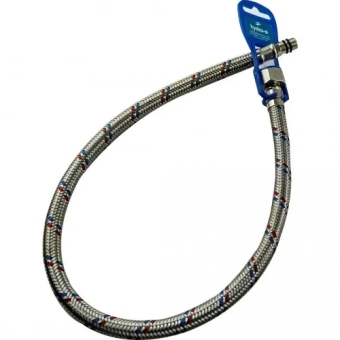 Шланг из нержавеющей стали для подключения смесителя  M10x1/2"F - 600 мм