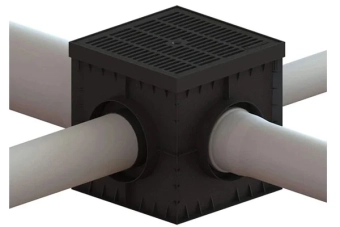 Дождеприемник квадратный ливневой PolyMax Basic с корзиной в комплекте (300x300x300)