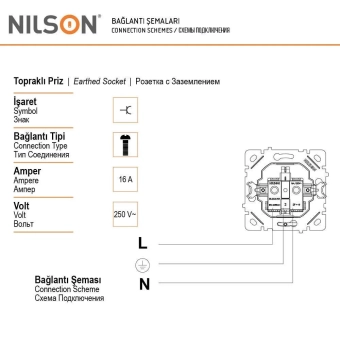 Розетка ALEGRA NILSON 2P черная