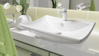 Смеситель для умывальника DOKOS WHITE / CHROM, Invena, Польша