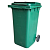 Мусорный контейнер с крышкой и резиновыми колесами, 240 л, зеленый