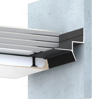 UB2, Теневой профиль для потолка, матовый черный, 2,5 м