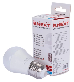 Лампа светодиодная LED P45 8W E27 6500K