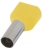 Изолированный наконечник (TE1508 yellow) 2x1,5 кв.мм, желтый