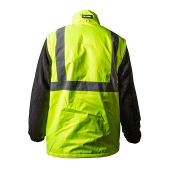 Куртка 5-в-1 длинная утепленная, L, 100% полиэстер (оксфорд), цвет зел/син, светоотр. Profmet