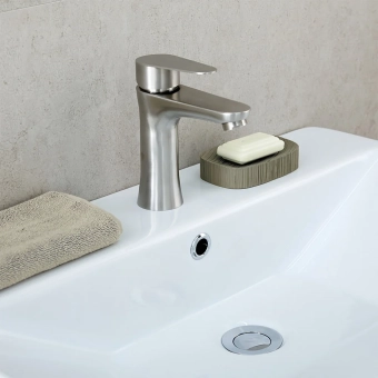 Смеситель для умывальника - MAT│ECO Серия INOX RUTIL - на умывальнике, однорычажный, нержавеющая сталь