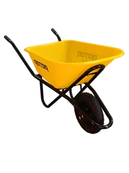 Тачка садовая с пластиковым кузовом 100 литр ROTOR WB6419 PR - Желтый