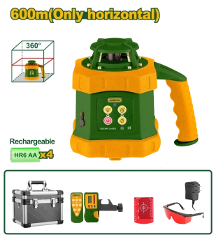 Ротационный лазерный уровень с самовыравниванием, горизонтальный, красный, 600м, IP54, JDLE6B01 Jadever
