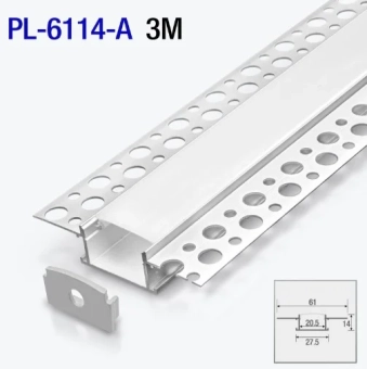 Алюминиевый профиль встраиваемый в гипсокартон 3m/set 61*14mm PL-6114-A 3m PANLIGHT