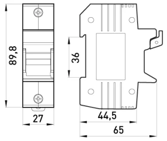 Держатель предохранителя на DIN-рейку  для предохранителя14х51, 1р, 63А