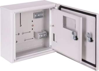 Ящик для счетчика металический IP54 навесной под 1ф счетчик, 4 мод. с внутр. дверками под опломб.