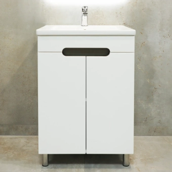 Шкаф напольный Etna белый матовый под умывальник Argo 500