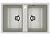 Кухонная мойка ULGRAN U-608 двухсекционная с отверстием под смеситель-344 Ультра СЕРАЯ 608-310