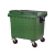 Бак мусорный на колесах, 1100 литр, зелёный пластик HDPE 