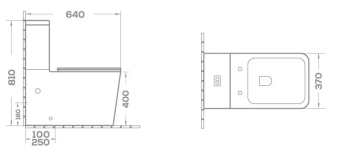 Унитаз пристенный SH-5105 81 P-trap No-Rim BTW South Villa