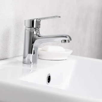 Смеситель для умывальника - MAT│ECO Серия ECRU - на умывальник, однорычажный, хром