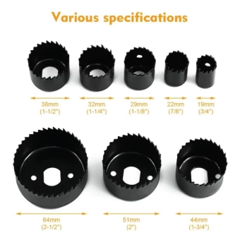 Набор режущих коронок для ГКЛ (19мм, 22мм, 29мм, 32мм, 38мм, 44мм, 51мм, 64мм) EP-10220, Epica Star