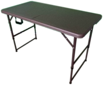 Складной садовый стол с имитацией плетения ротанга, 140*60*52-75 см, цвет - MARO