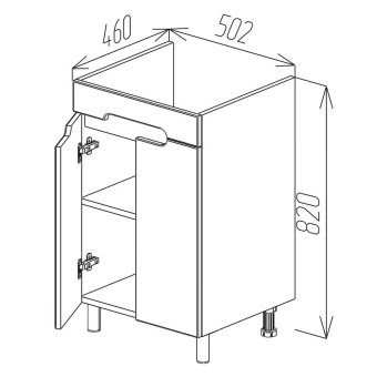 Шкаф напольный Etna белый матовый под умывальник Argo 500