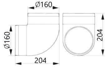 Колено круглое 90° Era 16ККП90 D160