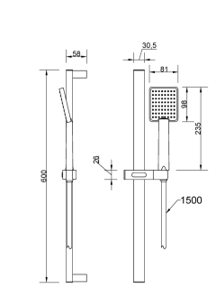 Душевой комплект 1-F Patras, черный Invena