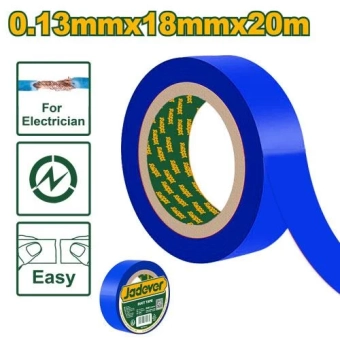 Лента электроизоляционная PVC  0,13мм*18мм*20м cиняя Jadever