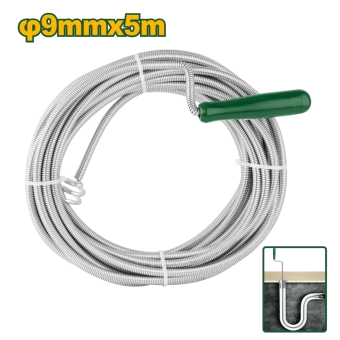 Тросс-змеевик для прочистки канализационных труб 5м/9мм; Jadever