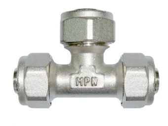 Тройник для металопласта d16. латунь. MPN