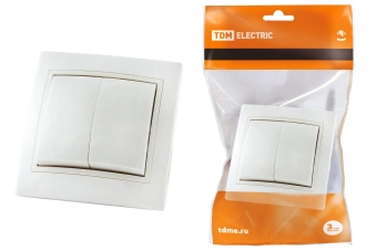 Выключатель 2P 10A белый ТАЙМЫР TDM