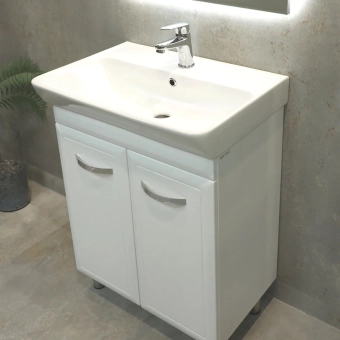 Шкаф напольный Allure белый матовый под умывальник Neon 600