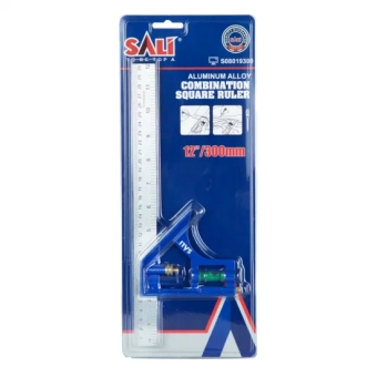 Стальная линейка с угольником из алюминия и пузырьковым уровнем FL-198DL, SALI