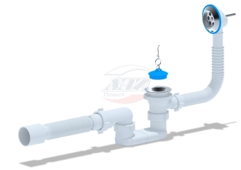 Сифон Ani для ванны, плоский, с выпуском Ø1 1/2"*40, с переливом, с гибкой трубой Ø40/50