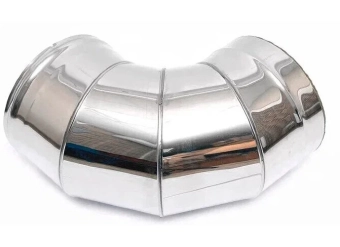 Колено дымохода на 90° Сэндвич (сталь ASI-430/0.5mm+нержавейка) Ø115/210 FERRUM