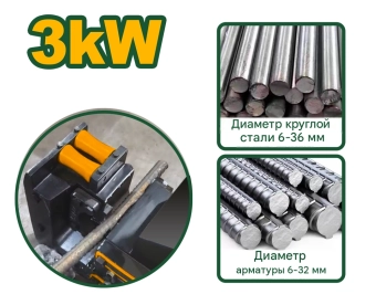 Станок для резки арматуры 3kW 380V 50Hz 6-32mm  JDSBC1A40 Jadever